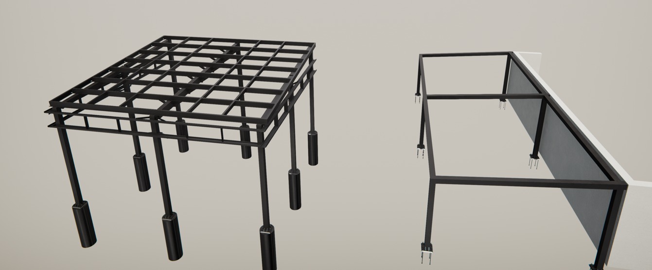 Structural Steel 3D Elevation View