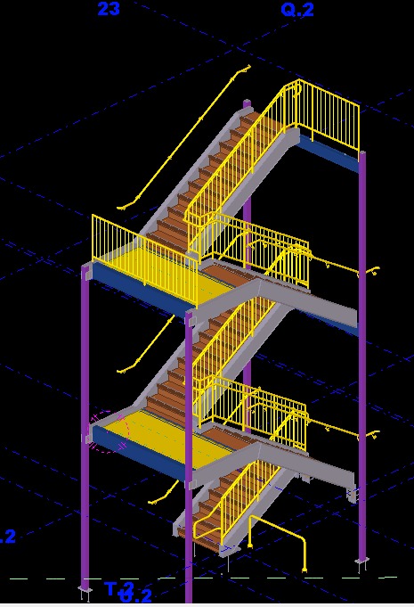 Miscellaneous Steel Staircase and Railing Shop Drawing Detailing